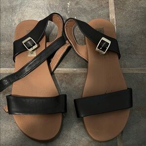 Steve Madden Black Leather Sandals